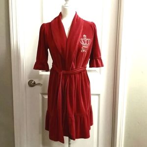 ✨🛍 Glam Winter Flirty Juicy Couture Red Terry Bathrobe Robe Collectors